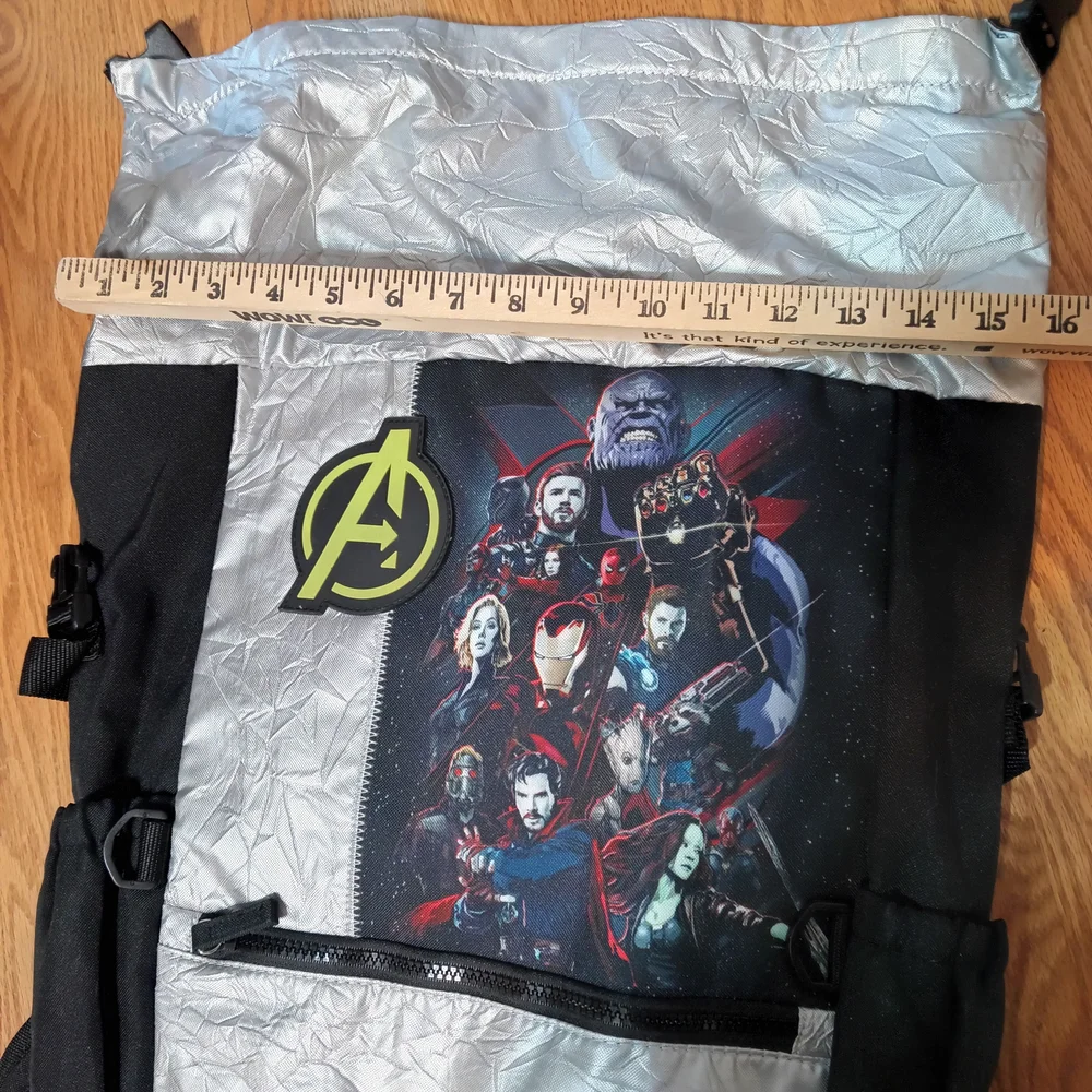 New With Tags Marvel Avengers Silver and Black Backpack Captain America Iron Man